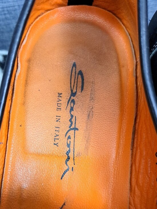 Santoni Leather Loafers Black Men\'s Dress Shoes Size 12 main image 8